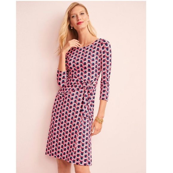 Talbots Dresses & Skirts - NEW Retro Side-Tie Faux Wrap Geometric Print Sheath 3/4 Sleeve Dress Talbots XL